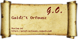 Galát Orfeusz névjegykártya
